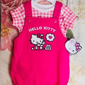 Hello Kitty Baby Girl Pink & White Romper 6 Months Telephone New with Tags